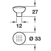 DOT Knob 33mm Chrome