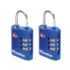 Masterlock TSA Combination Zinc Padlocks 3 Digit 30mm x 2