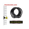 Masterlock Black Self Coiling Combination Cable 1.8m x 8mm