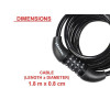 Masterlock Black Self Coiling Combination Cable 1.8m x 8mm