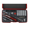 Teng Tools T1436 Socket Set of 36 Metric 1/4in Drive