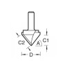 10/11 X 1/2 Tct V Groove Chamfer 45° 19.0 X 38mm