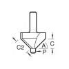 10H/1 X 1/4 Tct Pin Guided Chamfer / Bevel 45° 10 .0 X 14.0mm