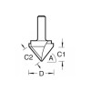 11/3 X 1/2 Tct V Groove Cutter 45° 9.2 X 19.1mm