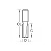 3/08 X 1/2 Tct Two Flute Cutter 12.7mm X 25mm