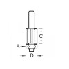 46/80 X 1/4 Tct 90° Bearing Guided Triple Flute Cutter 12.7 X 25.4mm