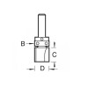 Trend 46/92 x 1/4 TCT 90° Shank Mounted Template Profiler 15.9 x 19.1mm