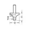 7E/2 X 1/4 Tct Pin Guided Round Over 6.3mm Radius