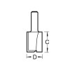 Trend C019 x 1/4 TCT Two Flute Cutter 12.0mm x 19.1mm