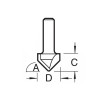 C044 X 1/4 Tct Chamfer V Groove 45° 6.0 X 12.7mm