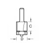 C115 X 1/4 Tct 90° Bearing Guided Trimmer Cutter 9.5 X 12.7mm