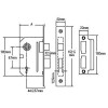 Yale PM246 Internal 2 Lever Mortice Sash Lock 67mm 2.5In Polished Chrome