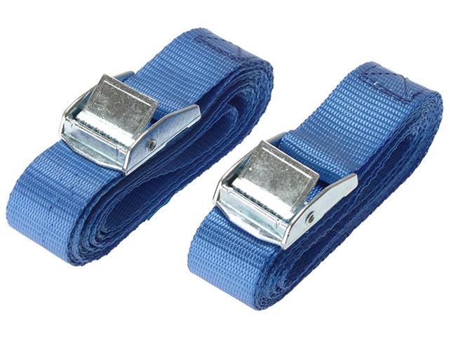 BlueSpot Tools - Cam Buckle Tie-Down Straps Twin Pack 2.5m